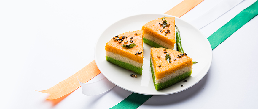 Tiranga Sandwich Dhokla